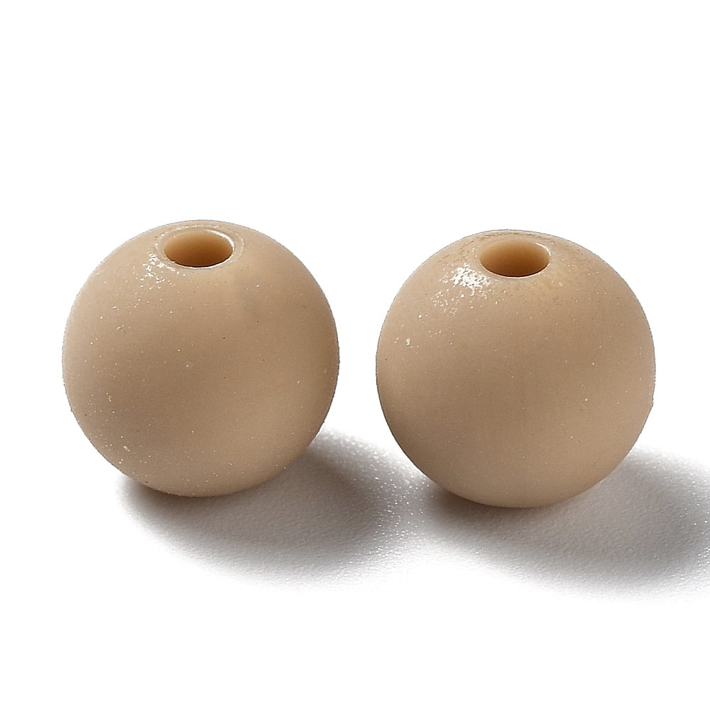 500gs Frosted Opaque Acrylic Beads Round Coconut Brown 8mm Hole: 2mm about 1851pcs/500g