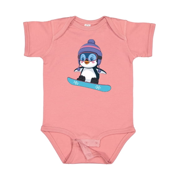 Inktastic Snowboard Penguin Boys or Girls Baby Bodysuit
