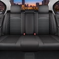 thumbnail image 2 of Full Set Car Seat Covers Fit for Honda Civic 2020-2026,5pcs PU Leather Car Seat Cushion Protector Waterproof&Airbag Compatible,Black, 2 of 7