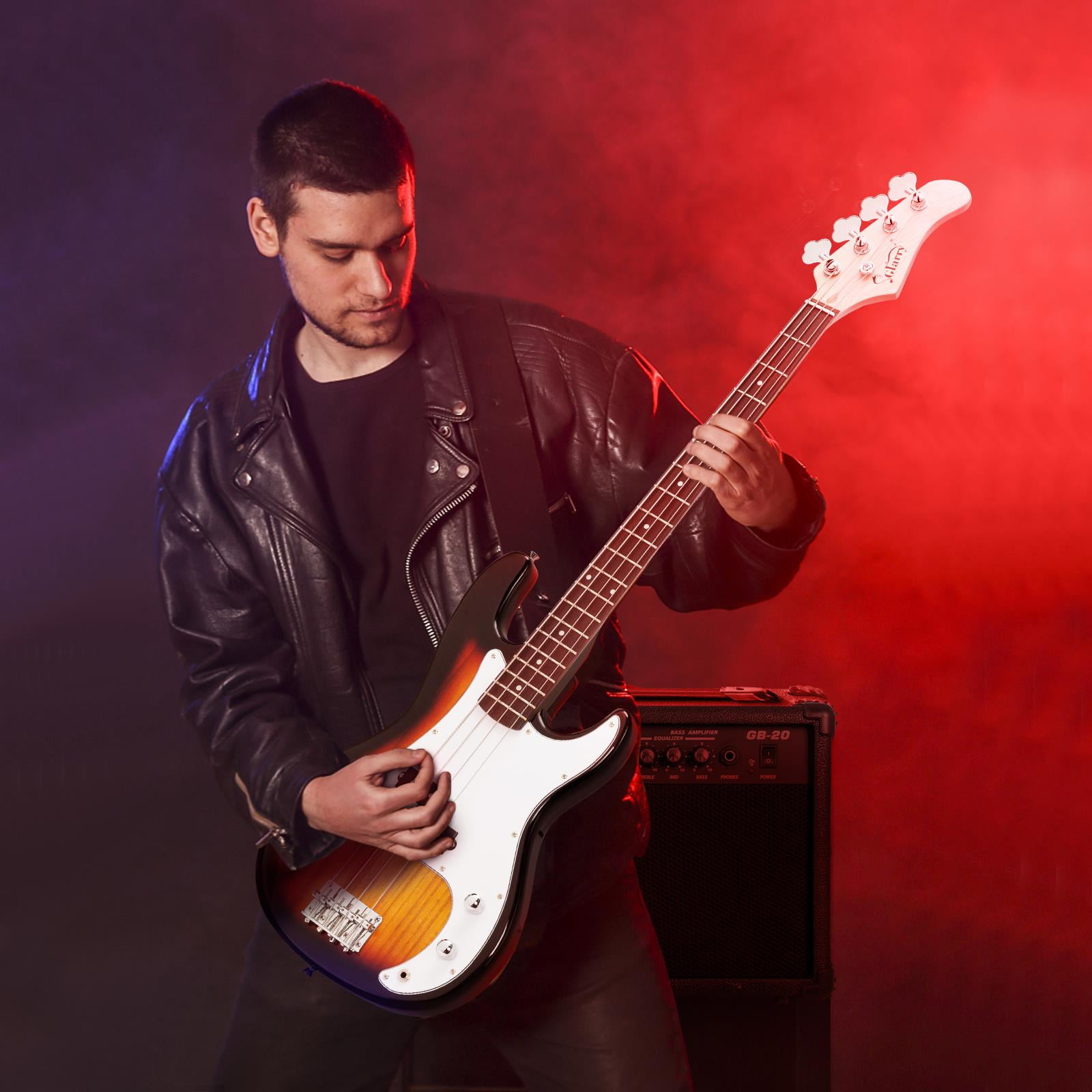 Zimtown 45" Full Size Electric Guitar Includes Bass, Amp, Connecting Wire and Spanner Tool, 3-Color