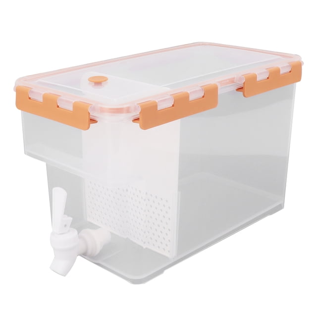 Hervidor frío para bebidas en el refrigerador, hervidor frío para bebidas en el refrigerador, hervidor frío con grifo, dispensador de jugo con tapa construida para durar Jadeshay A