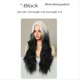 thumbnail image 4 of Negro Degradado 70 cm Peluca Femenina Pelo y Rizado Peluca con Raya Central Flequillo OndulacióN de Agua Peluca de Fibra QuíMica, 4 of 5