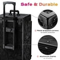 thumbnail image 5 of Byootique Aluminum Rolling Makeup Train Case withTable Nail Foldable Trolley Cosmetic Organizer CTB Black, 5 of 11