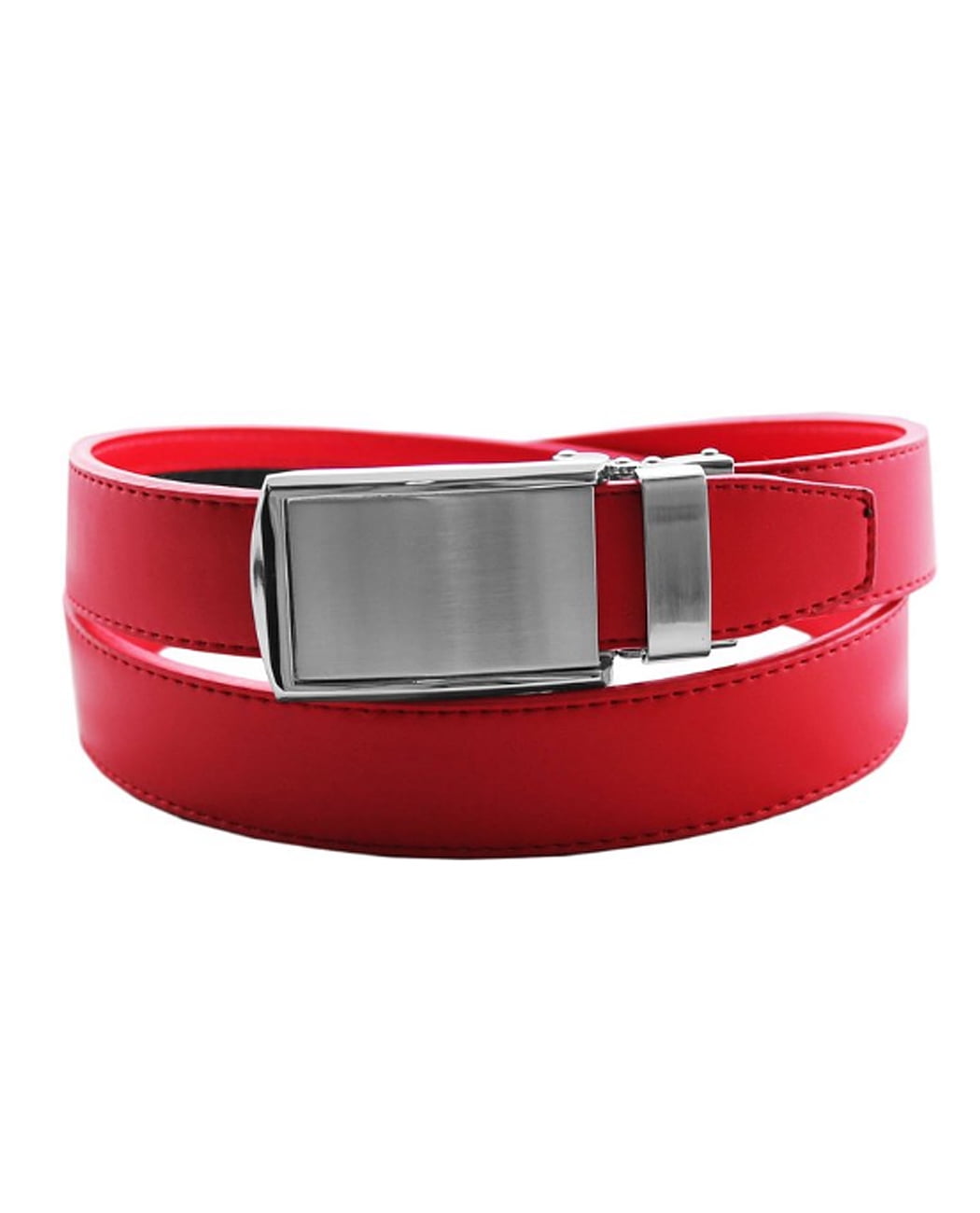 Men's Genuine Leather Ratchet Dress Belt with Automatic Buckle DS7869