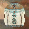thumbnail image 5 of Men's Retro Casual Ethnic Print Zipper Sweatshirt, Gradient Long Sleeve Pullover for Street Style,Beige,2XL, 5 of 5