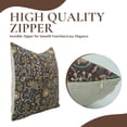thumbnail image 3 of Fabdivine Floral Block Print "Kundanvan" Boho Decorative "Pure Linen" Throw Pillow Cover, Handblock Printed Cushion Cover for Sofa , 18"X18", "Brown", 3 of 4