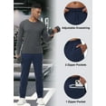 thumbnail image 5 of NEIKU Men's Winter Warm Fleece Jogging Pants Water Resistant With 3 Zipper Pockets Athletic Gym Workout Sweatpants Navy XL, 5 of 7