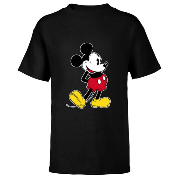 Disney Mickey Mouse Classic Pose - Short Sleeve T-Shirt for Kids- Customized-Black