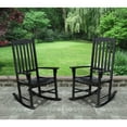 thumbnail image 5 of Northbeam Solid Acacia Hardwood Outdoor Patio Slatted Back Rocking Chair, Black, 5 of 5