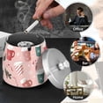 thumbnail image 4 of Yayeee Ashtray with Lid for Cigarette Smokeless Stainless Steel Home Ash Holder, Pink Christmas Cups, 4 of 7