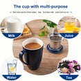 thumbnail image 3 of Cibeat 16oz Porcelain Tea Mug Tea Brewing Cup with Infuser and Lid for Tea, Coffee, Milk, Water, Grain Food- Navy, 3 of 6