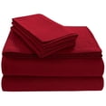 thumbnail image 1 of Tribeca Living Luxury Solid Flannel Deep Pocket Sheet Set Dark Red Twin, 1 of 4