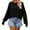 Black, variant on Sweaters for Women Trendy Women's Solid Color Fashion Casual Round Neck Knitted Loose Pullover Sweater Women's Sweaters Womens Tops Blue S