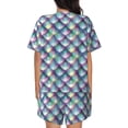 thumbnail image 4 of Womens Pajama Sets With Pocket, cool dragon fish Shiny scales Lounge Sets Short Sleeve Sleepwear PJ Sets for Women, 4 of 6