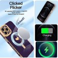 thumbnail image 3 of for iPhone 12 Pro Max Case [Support for Magsafe] Love Heart Pattern Magnetic Plating Electroplate Luxury Elegant Case Camera Protector Soft Shockproof Protective Corner Back Cover -Purple, 3 of 12