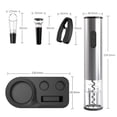 thumbnail image 2 of 5-in-1 Electric Wine Opener Set, Battery Operated Automatic Wine Bottle Opener with Storage Base, Foil Cutter, 2-in-1 Aerator Pourer & Vacuum Stoppers, 2 of 4
