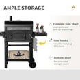 thumbnail image 5 of Outsunny 26" Charcoal Grill with Side Table, Bottom Shelf and Adjustable Height, 5 of 9