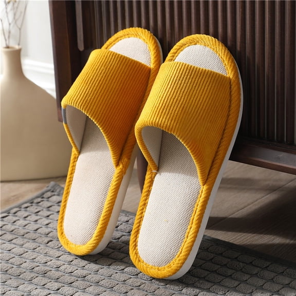 YOUYEDIAN Slippers for Women Summer House Shoes Fashion Indoor Sandals Comfortable Outdoor Flip Flops (Yellow)