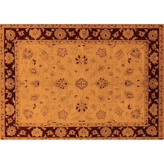 Ahgly Company Indoor Rectangle Oriental Orange Traditional Area Rugs, 8' x 12'