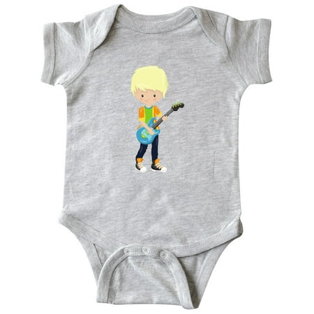 

Inktastic Rock Boy Blond Hair Boy Playing Guitar In Band Gift Baby Boy Bodysuit