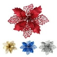 thumbnail image 3 of Walbest 1 Piece 6.3" Artificial Christmas Tree Decoration Flower, Decorative Vivid Glitter Non-fading Simulation Christmas Flower for Festival, 3 of 7