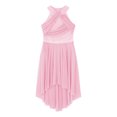 thumbnail image 3 of MSemis Kids Girls Shiny Rhinestone Sleeveless Lyrical Ballet Leotard Tulle Skirt Modern Contemporary Pink 8, 3 of 6