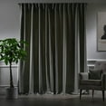 thumbnail image 5 of 3S Brother's Extra Long Room Darkening 192" Length Faux Velvet Leaf Green Curtain Drapes - Hanging Back Tab 5-25 Feet Custom Made ( 1 Panel ) - Made in Turkey (52"Wx192"L), 5 of 5
