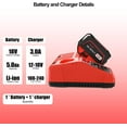 thumbnail image 3 of Volvmakz 18V Cordless Power Tool Charger Set with 6000mAh Battery, Charger and User Manual, 2 Pack, 3 of 7