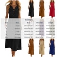 thumbnail image 3 of Women Summer Maxi Dress Solid Color Sleeveless V Neck Button Pleated Elegant Flowy Sundress with Pockets Casual Beach Vacation Dresses, 3 of 8