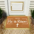 thumbnail image 7 of CoreLiving Easter Coir Doormat Outdoor Mat He Is Risen Welcome Door Rug Layered Striped Spring Doormat for Front Porch Entryway Decor Black and White Large 24x16 Inch, 7 of 7