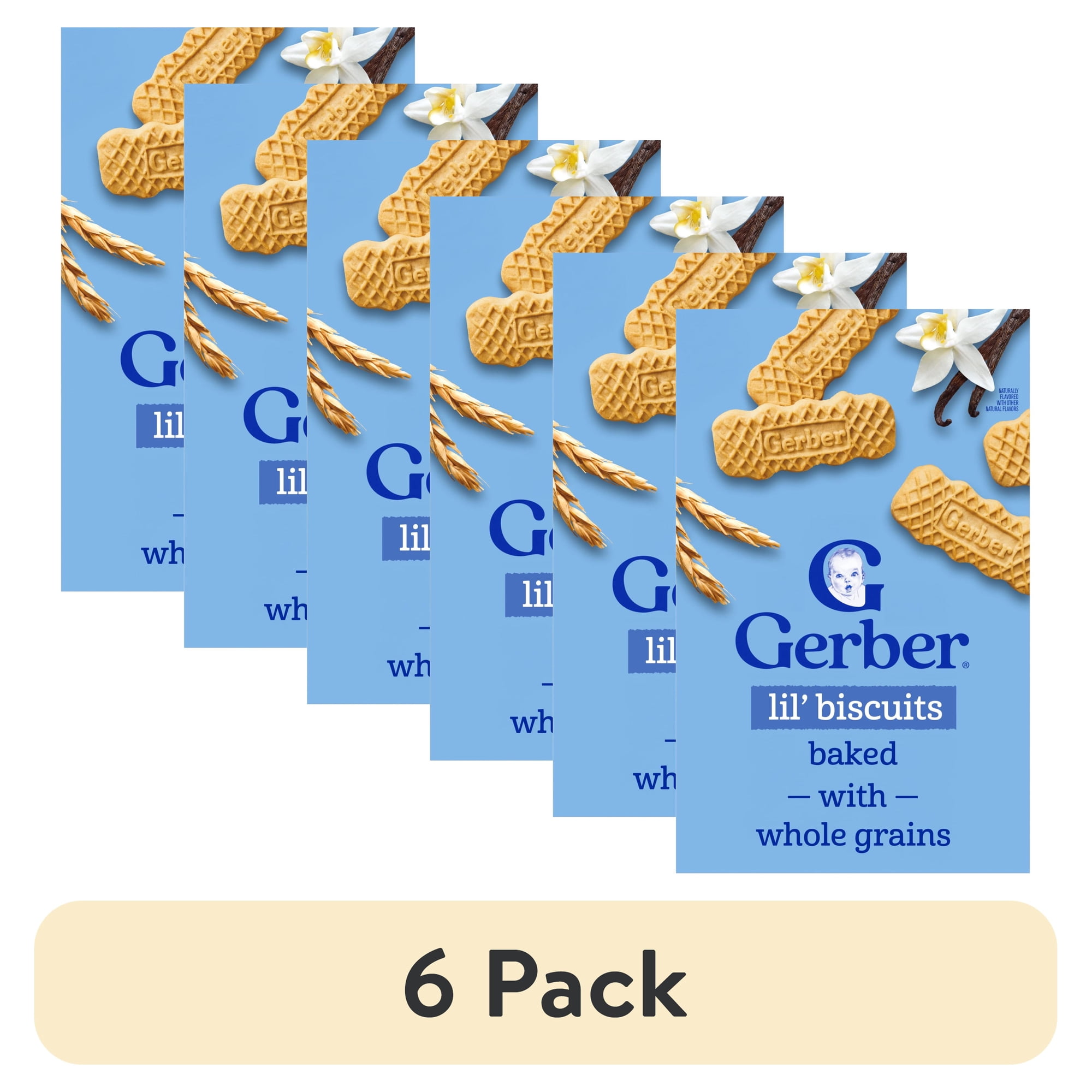 (6 pack) Gerber Baby Snacks Lil' Biscuits, Toddler Cookies