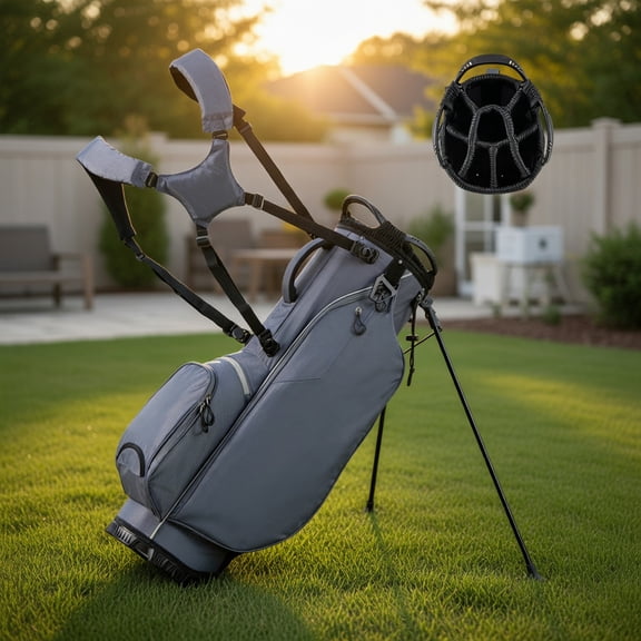 Resenkos Lightweight Golf Stand Bag with 8-Way Divider & 5 Pockets - Gray