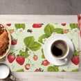 thumbnail image 5 of Fruit Linen Placemats Set of 4 Strawberry Plants Flowers Placemats for Indoor Outdoor Party Home Desktop Kitchen Dining Room Decor 12x18 Inch, 5 of 5