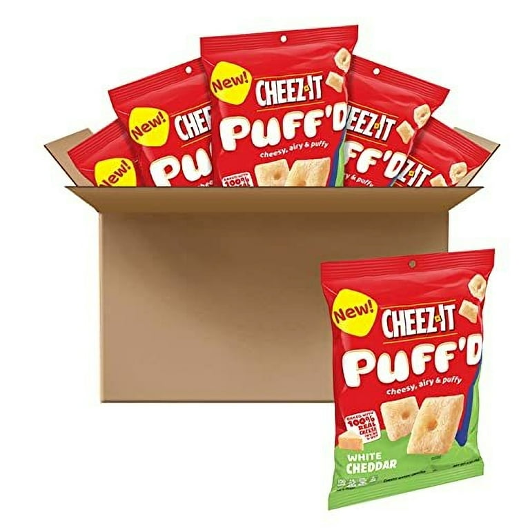 Puff'd Crackers, White Cheddar, 3 oz Bag, 6/Carton Puff'd Crackers, White Cheddar, 3 oz Bag, 6/Carton