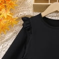thumbnail image 6 of NOLDARES Toddler Clothes for Baby Girls Cute Print Long Sleeve Sweatshirt Pants Girls Warm Fall Winter Outfits Set(Black,5-6 Y), 6 of 7
