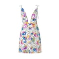 thumbnail image 6 of Caitzr Sparkly Women's Sequin Dress Sexy Backless Low-Cut Floral Spaghetti Strap Mini Dress Birthday Party Cocktail Clubwear, 6 of 8