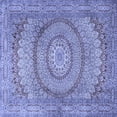 thumbnail image 1 of Ahgly Company Indoor Square Medallion Blue Traditional Area Rugs, 5' Square, 1 of 4