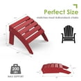 thumbnail image 2 of Folding Adirondack Ottoman set of 2, HDPE Outdoor Adirondack Chair Footrest for Outside Indoor,19.7in W, Red(Set of 2), 2 of 6