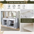thumbnail image 6 of Harper & Bright Designs Storage Cabinet Kitchen Sideboard Storage Buffet Cabinet with 2 Drawers & 4 Doors Adjustable Shelves for Dining Room Living Room Kitchen Entryway, White, 6 of 10