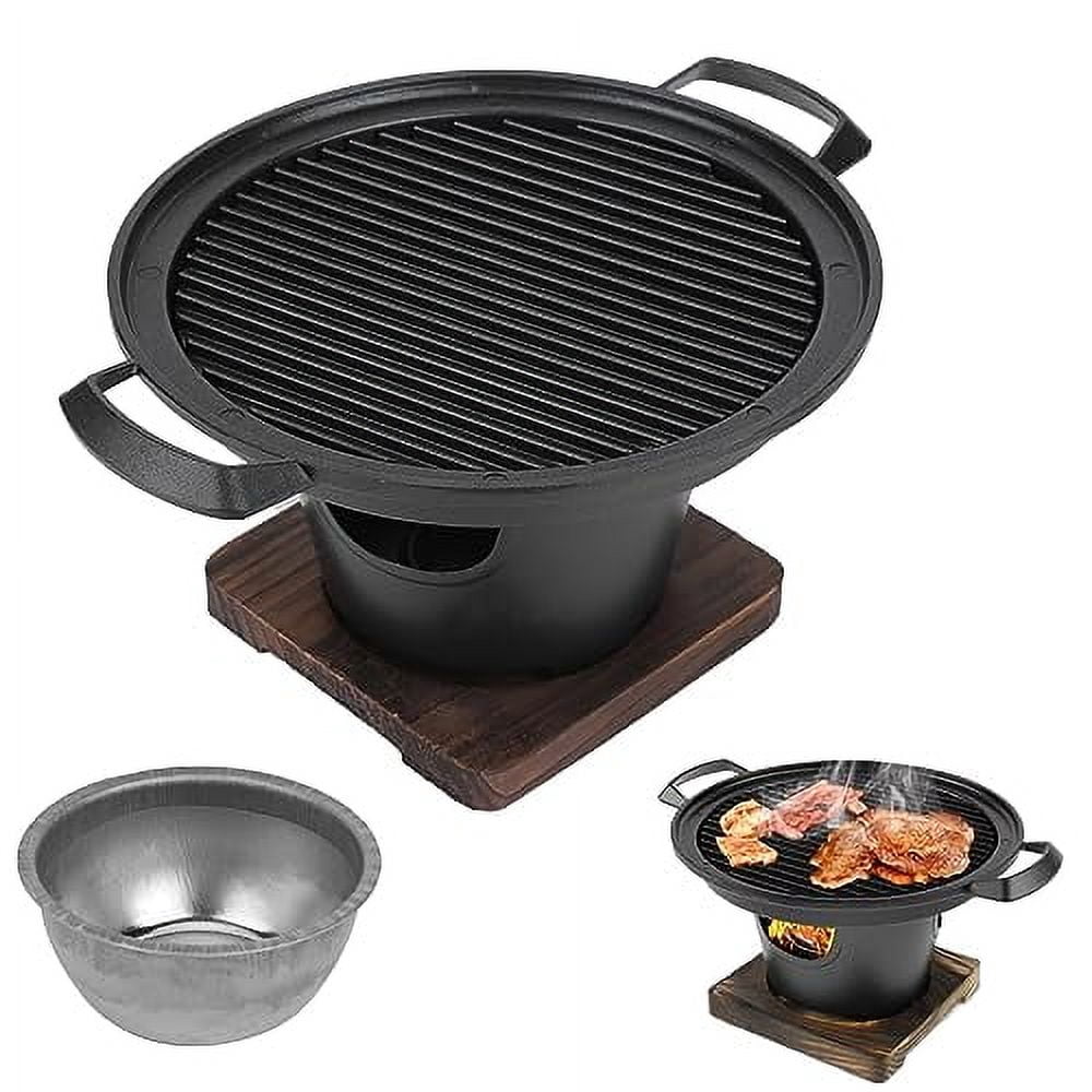 Pilipane Portable BBQ Grill, Portable Charcoal Grill, Household Mini Smokeless Barbecue Grill Charcoal Stove BBQ Accessories Korean BBQ Grill Pan for Home 10 2x8 3x4 9in