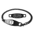 thumbnail image 1 of MedicEngraved Black Stainless Steel Custom Medical Alert Bracelet - 5mm Curb Link, 1 of 7