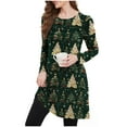 thumbnail image 5 of ZHYou Women Christmas Printed Dresses Holiday Themed Long Sleeve Shift Frock Crew Neck Soft Comfortable Festive Casual Mini Dress with Pockets,Green,S, 5 of 6