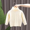thumbnail image 5 of Otqutp 1-6 Years Girls Autumn and Winter High Neck Solid Color Sweater Kids Turtleneck Sweater Casual Long Sleeve Knit Pullover Tops(White,5-6 Years), 5 of 5