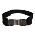 thumbnail image 2 of Funfash Belt Black Shimmering Stones Buckle Stretchy Elastic Belt Plus Size, 2 of 3