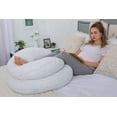 thumbnail image 4 of PharMeDoc Pregnancy Pillow with Soft Jersey Cover - C Shaped Body Pillow for Pregnant Women - Light Grey, 4 of 7