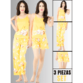 thumbnail image 2 of SET DE PIJAMA DE 3 PIEZAS PANTALON, SHORT Y BLUSA PARA MUJER DISEÑO UNICO UNITALLA, 2 of 5
