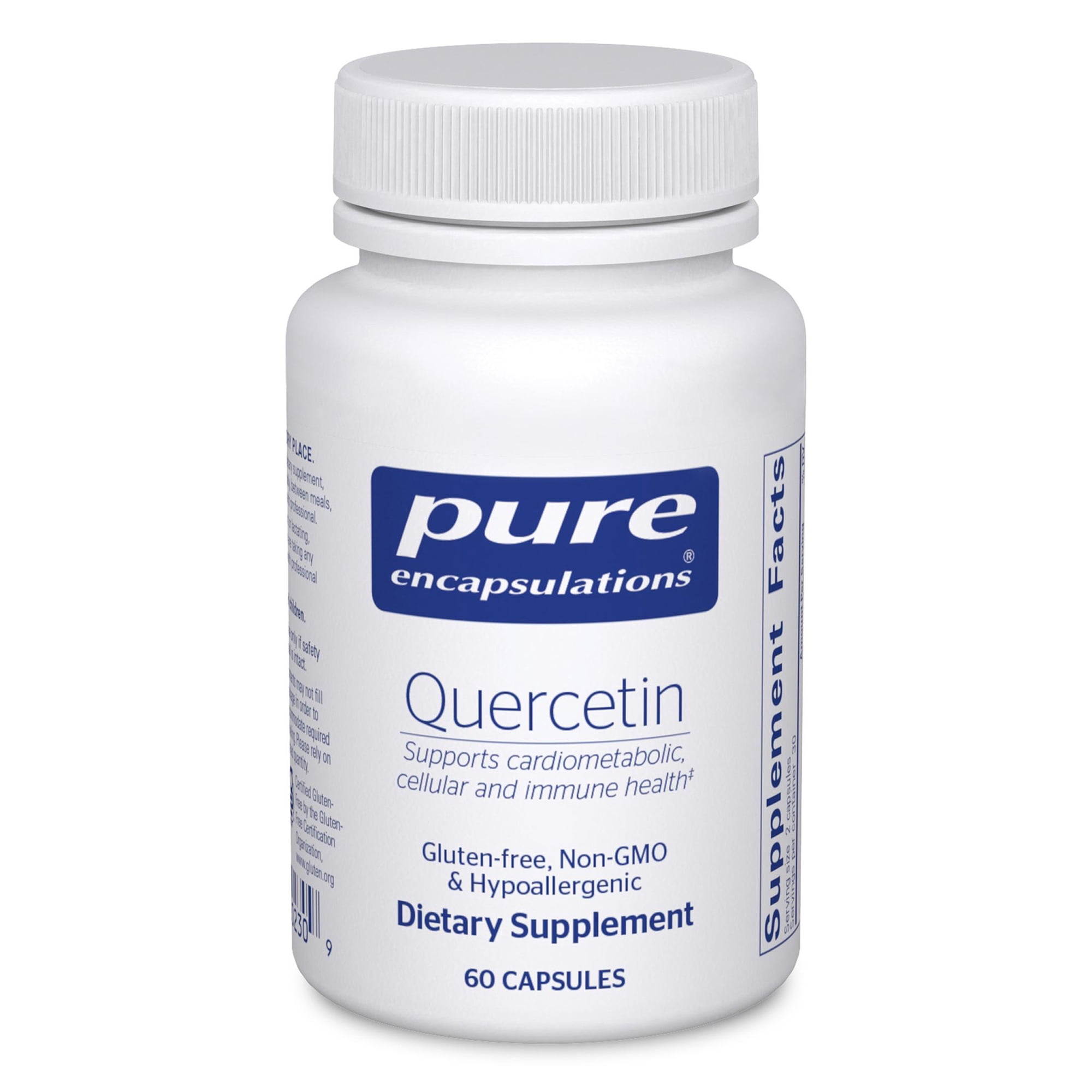 Pure Encapsulations Quercetin - 500 mg - Immune Support, Cellular Health* & Heart Health* - Antioxidant Supplement - Gluten Free & Non-GMO - 60 Capsules