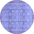 thumbnail image 1 of Ahgly Company Machine Washable Indoor Round Oriental Blue Traditional Area Rugs, 5' Round, 1 of 4