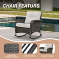 thumbnail image 3 of COOS BAY 7 Pieces Outdoor Patio Wicker Patio Conversation Set With Beige Cushions - Loveseat, Armchairs, Rocking Chairs and Tables, 3 of 8