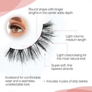 (3 pack) Ardell Naked Lashes 420 Multipack, Lightweight Natural False Eyelashes with Invisiband, 4 Pairs